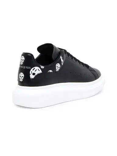 Alexander McQueen Men's Oversized Skull-Print Leather Low-Top Sneakers - Black White - Size 14 | Thumbnail 3 Alexander McQueen Men's Oversized Skull-Print Leather Low-Top Sneakers - Black White - Size 14 | Thumbnail 3