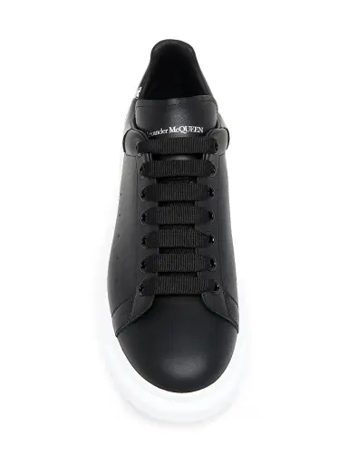 Alexander McQueen Men's Oversized Skull-Print Leather Low-Top Sneakers - Black White - Size 14 | Thumbnail 4 Alexander McQueen Men's Oversized Skull-Print Leather Low-Top Sneakers - Black White - Size 14 | Thumbnail 4