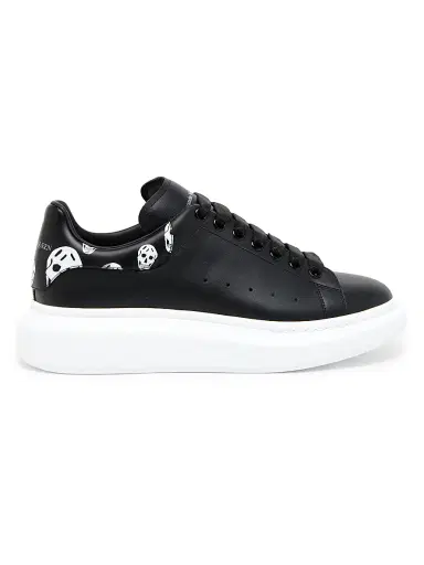 Alexander McQueen Men's Oversized Skull-Print Leather Low-Top Sneakers - Black White - Size 14 | Thumbnail 1 Alexander McQueen Men's Oversized Skull-Print Leather Low-Top Sneakers - Black White - Size 14 | Thumbnail 1