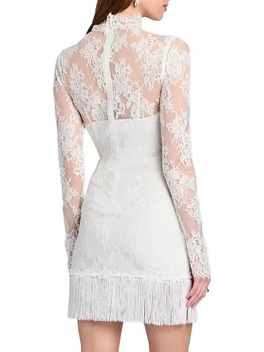 Retrofête Women's Xylina Lace Minidress - Ivory - Size Large | Thumbnail 4