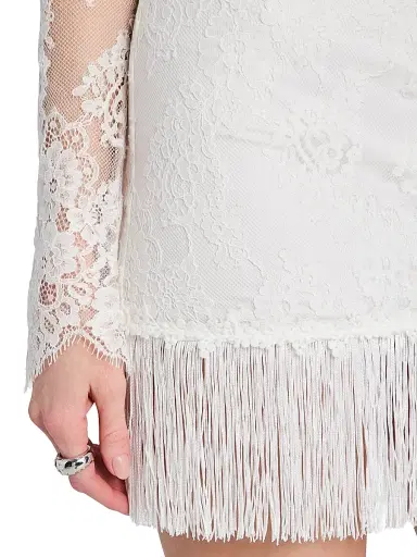 Retrofête Women's Xylina Lace Minidress - Ivory - Size Large | Thumbnail 6