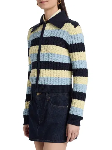 Guest In Residence Women's Kirby Striped Silk-Cotton Jacket | Thumbnail 4 Guest In Residence Women's Kirby Striped Silk-Cotton Jacket | Thumbnail 4