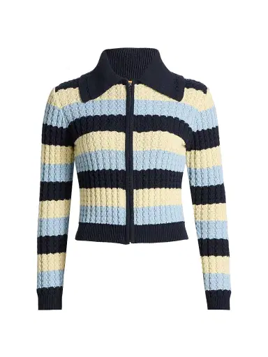 Guest In Residence Women's Kirby Striped Silk-Cotton Jacket | Thumbnail 1 Guest In Residence Women's Kirby Striped Silk-Cotton Jacket | Thumbnail 1