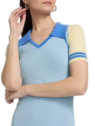 Guest In Residence Women's Ace Colorblocked Polo Minidress | Thumbnail 6