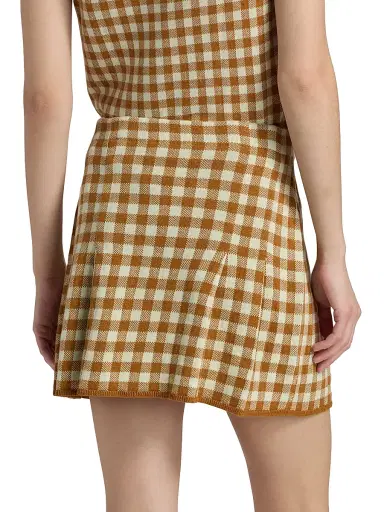 Guest In Residence Women's Gingham Silk-Linen Pleated Miniskirt | Thumbnail 5 Guest In Residence Women's Gingham Silk-Linen Pleated Miniskirt | Thumbnail 5