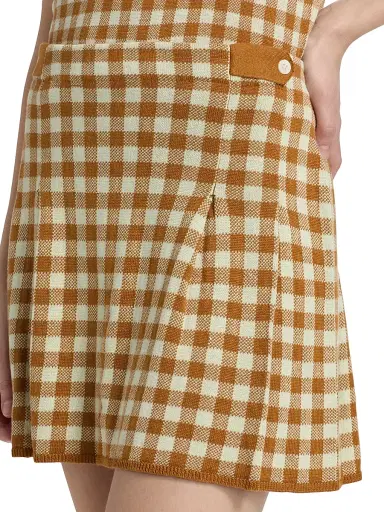 Guest In Residence Women's Gingham Silk-Linen Pleated Miniskirt | Thumbnail 6 Guest In Residence Women's Gingham Silk-Linen Pleated Miniskirt | Thumbnail 6