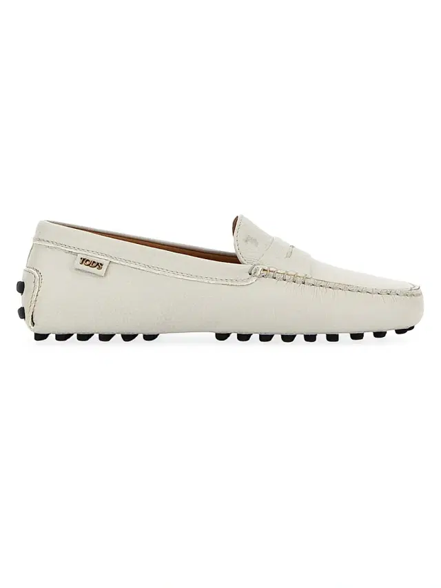 Tod's Women's Cavillon Gommino Leather Driving Loafers - Bianco Calce