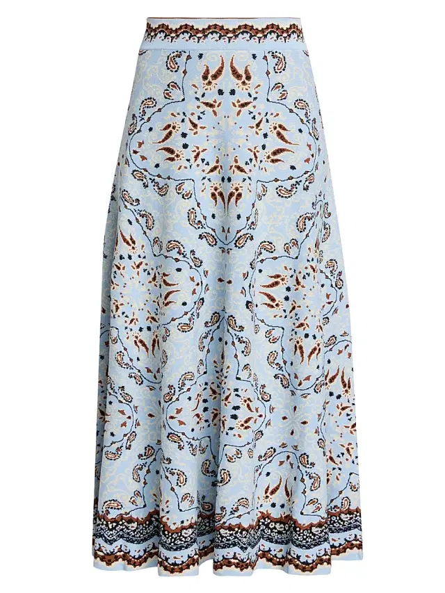 Women's Sandrine Paisley A-Line Midi-Skirt - Paisley Scarf