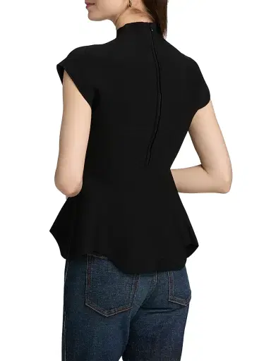 Cara Cara Women's Joanie Milano Stitch Peplum Top - Black Otoman Stitch | Thumbnail 5
