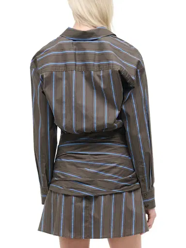 Staud Women's Indya Striped Stretch-Cotton Mini-Shirtdress - Huntington Stripe - Size 6 | Thumbnail 5 Staud Women's Indya Striped Stretch-Cotton Mini-Shirtdress - Huntington Stripe - Size 6 | Thumbnail 5
