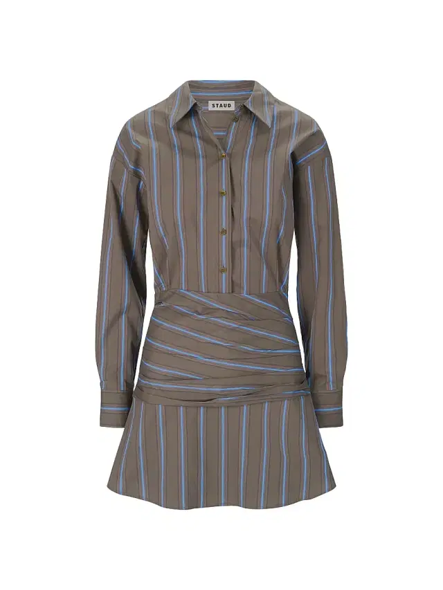 Women's Indya Striped Stretch-Cotton Mini-Shirtdress - Huntington Stripe