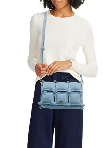 Cult Gaia Women's Puff Denim Crossbody Bag | Thumbnail 2 Cult Gaia Women's Puff Denim Crossbody Bag | Thumbnail 2