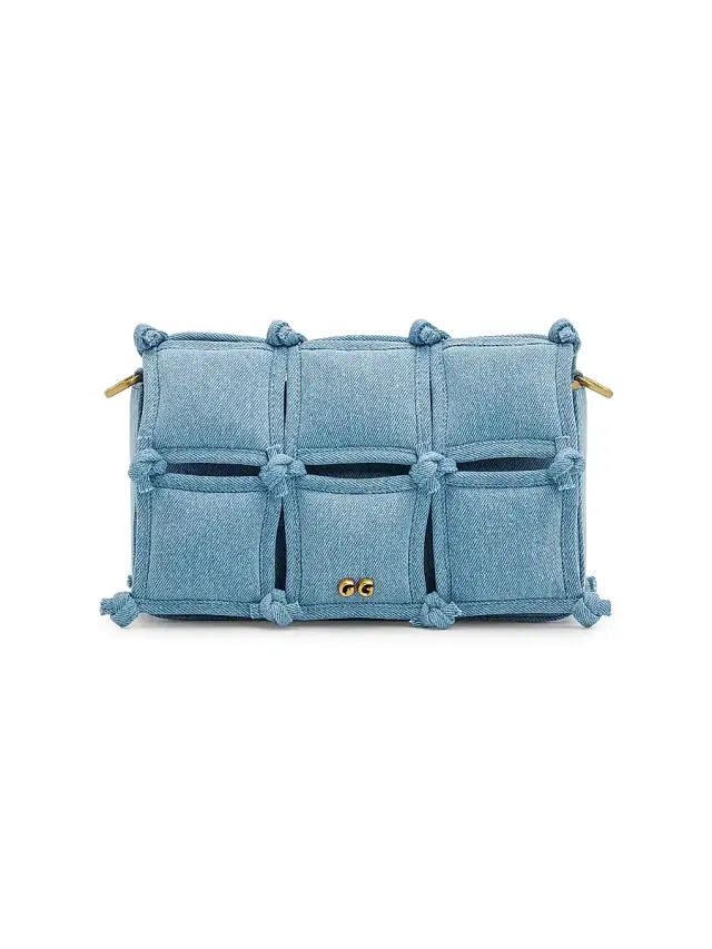 Cult Gaia Women's Puff Denim Crossbody Bag - Vintage Blue