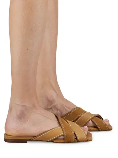 Tod's Women's Cavillon Crisscross Leather Flat Sandals | Thumbnail 6 Tod's Women's Cavillon Crisscross Leather Flat Sandals | Thumbnail 6
