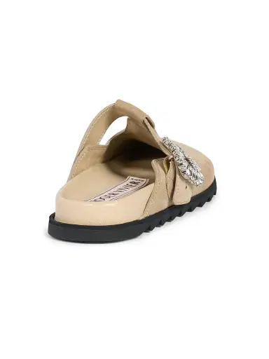 Roger Vivier Women's Slidy Viv Suede Mules - Dark Beige | Thumbnail 3 Roger Vivier Women's Slidy Viv Suede Mules - Dark Beige | Thumbnail 3