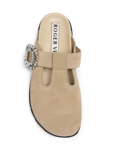 Roger Vivier Women's Slidy Viv Suede Mules - Dark Beige | Thumbnail 4 Roger Vivier Women's Slidy Viv Suede Mules - Dark Beige | Thumbnail 4