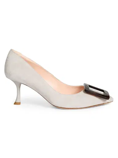 Roger Vivier Women's Viv In The City 65MM Suede Pumps - Grey - Size 12 | Thumbnail 1 Roger Vivier Women's Viv In The City 65MM Suede Pumps - Grey - Size 12 | Thumbnail 1
