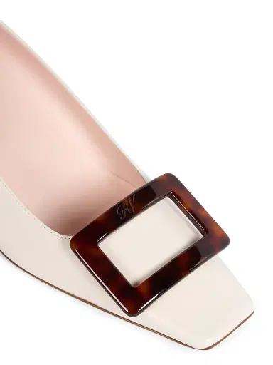 Roger Vivier Women's Belle Vivier 45MM Tortoiseshell-Buckle Leather Pumps | Thumbnail 5 Roger Vivier Women's Belle Vivier 45MM Tortoiseshell-Buckle Leather Pumps | Thumbnail 5