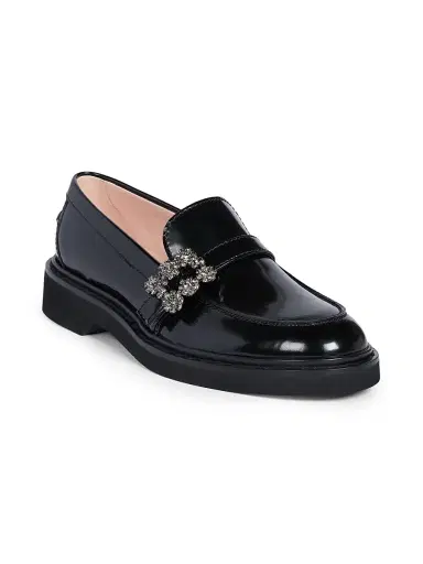 Roger Vivier Women's Viv Rangers Strass 25MM Patent Leather Loafers - Black - Size 12 | Thumbnail 2 Roger Vivier Women's Viv Rangers Strass 25MM Patent Leather Loafers - Black - Size 12 | Thumbnail 2