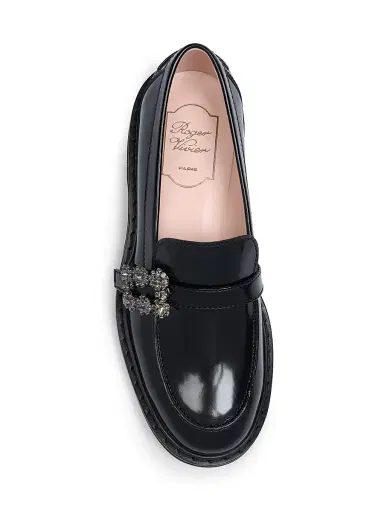 Roger Vivier Women's Viv Rangers Strass 25MM Patent Leather Loafers - Black - Size 12 | Thumbnail 4 Roger Vivier Women's Viv Rangers Strass 25MM Patent Leather Loafers - Black - Size 12 | Thumbnail 4