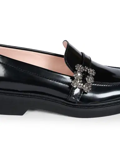 Roger Vivier Women's Viv Rangers Strass 25MM Patent Leather Loafers - Black - Size 12 | Thumbnail 6 Roger Vivier Women's Viv Rangers Strass 25MM Patent Leather Loafers - Black - Size 12 | Thumbnail 6