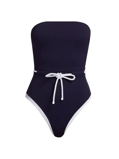 Milly Women's Solid Belted One-Piece Swimsuit - Navy - Size Large | Thumbnail 1 Milly Women's Solid Belted One-Piece Swimsuit - Navy - Size Large | Thumbnail 1
