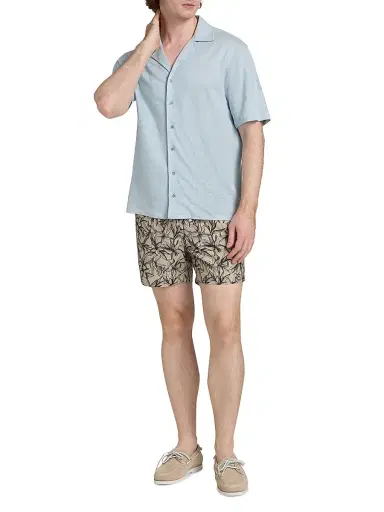 Saks Fifth Avenue Men's COLLECTION Linen Short-Sleeve Shirt - Light Blue - Size XXL | Thumbnail 2 Saks Fifth Avenue Men's COLLECTION Linen Short-Sleeve Shirt - Light Blue - Size XXL | Thumbnail 2