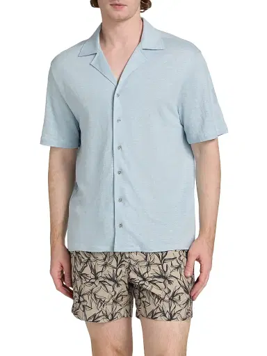 Saks Fifth Avenue Men's COLLECTION Linen Short-Sleeve Shirt - Light Blue - Size XXL | Thumbnail 3 Saks Fifth Avenue Men's COLLECTION Linen Short-Sleeve Shirt - Light Blue - Size XXL | Thumbnail 3
