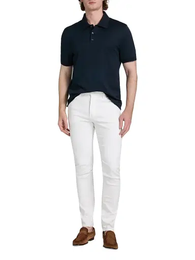 Saks Fifth Avenue Men's COLLECTION Elevated Tech Polo Shirt - Blue - Size XXL | Thumbnail 2