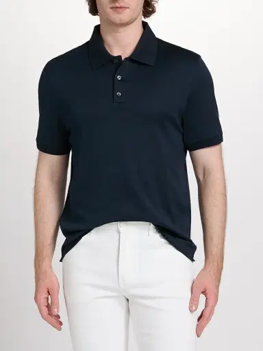 Saks Fifth Avenue Men's COLLECTION Elevated Tech Polo Shirt - Blue - Size XXL | Thumbnail 3