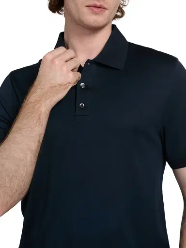 Saks Fifth Avenue Men's COLLECTION Elevated Tech Polo Shirt - Blue - Size XXL | Thumbnail 6