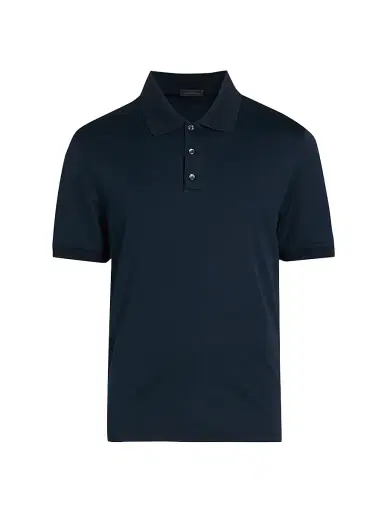 Saks Fifth Avenue Men's COLLECTION Elevated Tech Polo Shirt - Blue - Size XXL | Thumbnail 1