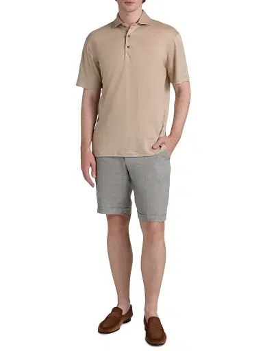 Saks Fifth Avenue Men's COLLECTION Linen Polo Shirt - Beige - Size XXL | Thumbnail 2 Saks Fifth Avenue Men's COLLECTION Linen Polo Shirt - Beige - Size XXL | Thumbnail 2