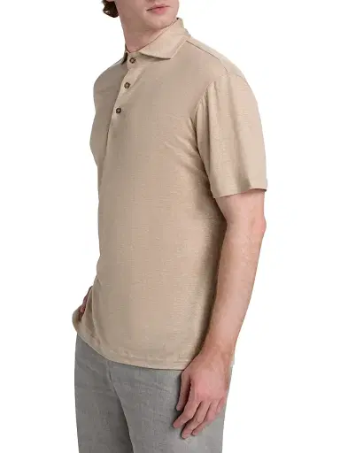 Saks Fifth Avenue Men's COLLECTION Linen Polo Shirt - Beige - Size XXL | Thumbnail 4 Saks Fifth Avenue Men's COLLECTION Linen Polo Shirt - Beige - Size XXL | Thumbnail 4