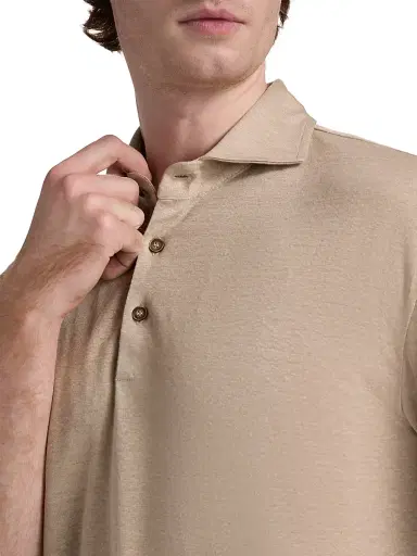 Saks Fifth Avenue Men's COLLECTION Linen Polo Shirt - Beige - Size XXL | Thumbnail 6 Saks Fifth Avenue Men's COLLECTION Linen Polo Shirt - Beige - Size XXL | Thumbnail 6