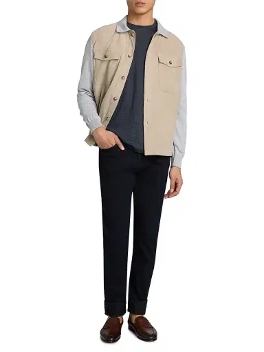 Saks Fifth Avenue Men's Linen Crewneck T-Shirt | Thumbnail 2 Saks Fifth Avenue Men's Linen Crewneck T-Shirt | Thumbnail 2