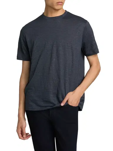 Saks Fifth Avenue Men's Linen Crewneck T-Shirt | Thumbnail 3 Saks Fifth Avenue Men's Linen Crewneck T-Shirt | Thumbnail 3