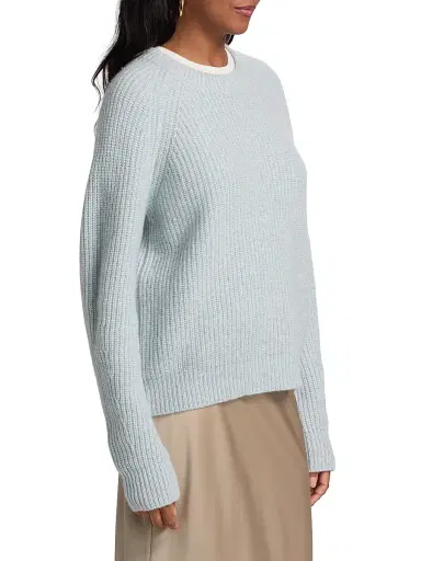 Lisa Yang Women's Miki D Rib-Knit Cashmere Sweater - Misty Blue | Thumbnail 4
