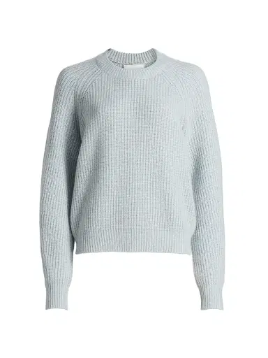 Lisa Yang Women's Miki D Rib-Knit Cashmere Sweater - Misty Blue | Thumbnail 1