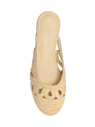 Bernardo 1946 Women's Cappadocia Raffia Mule Flats - Natural | Thumbnail 3