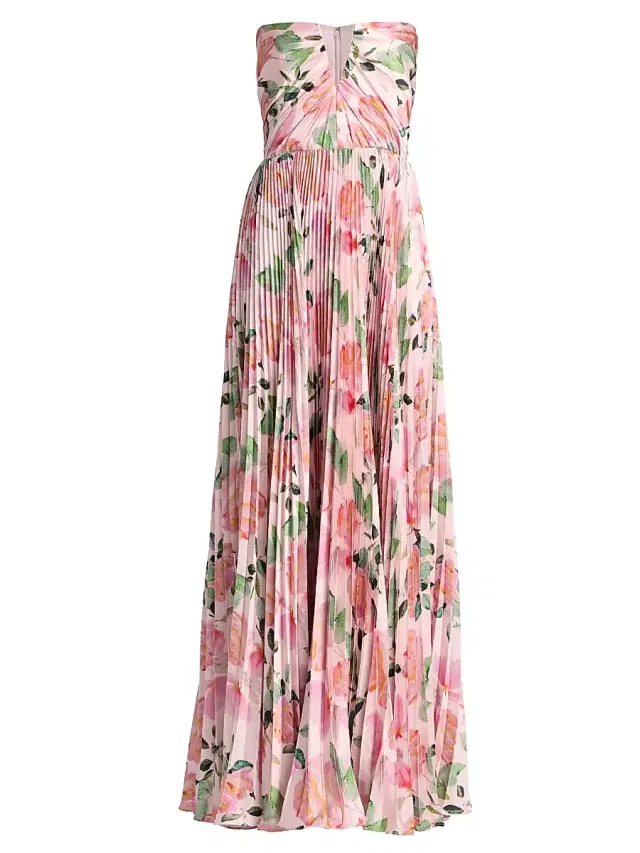 As It May Women's Ella Strapless Satin Gown - Blushing Rosettes