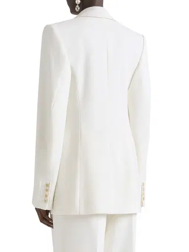 Givenchy Women's Double-Breasted Cocoon Blazer in Wool and Mohair - White - Size 6 | Thumbnail 4
