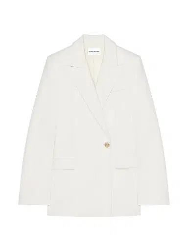 Givenchy Women's Double-Breasted Cocoon Blazer in Wool and Mohair - White - Size 6 | Thumbnail 1