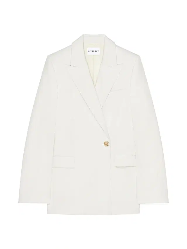 Women's Double-Breasted Cocoon Blazer in Wool and Mohair - White