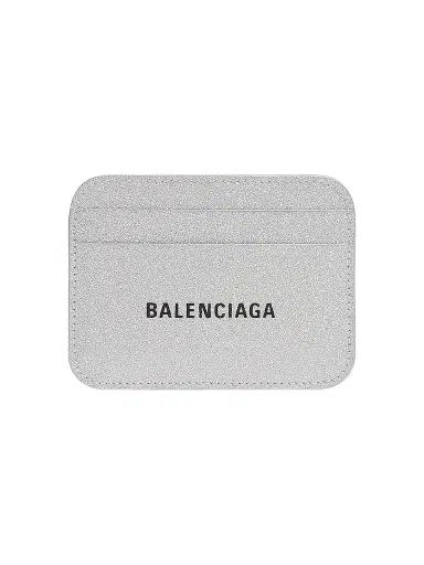 Balenciaga Women's Cash Card Holder In Sparkling Fabric - Silver Black | Thumbnail 1