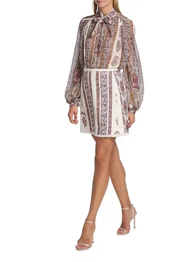 Giambattista Valli Women's Floral Bouclé A-Line Miniskirt - Ivory Multi - Size 00 | Thumbnail 2
