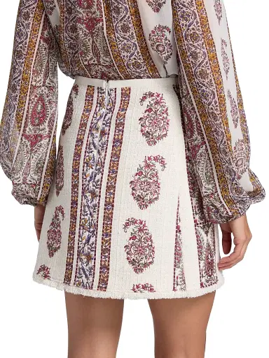 Giambattista Valli Women's Floral Bouclé A-Line Miniskirt - Ivory Multi - Size 00 | Thumbnail 5