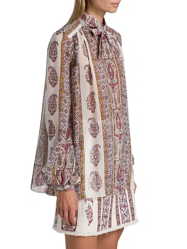 Giambattista Valli Women's Paisley Silk Blouse - Ivory Multi - Size 12 | Thumbnail 4 Giambattista Valli Women's Paisley Silk Blouse - Ivory Multi - Size 12 | Thumbnail 4