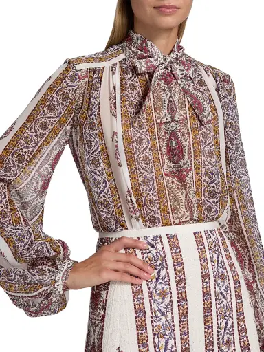 Giambattista Valli Women's Paisley Silk Blouse - Ivory Multi - Size 12 | Thumbnail 7 Giambattista Valli Women's Paisley Silk Blouse - Ivory Multi - Size 12 | Thumbnail 7