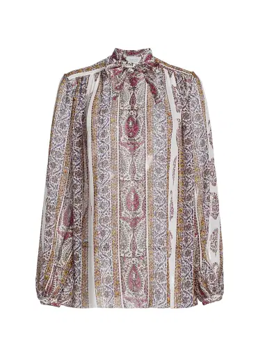Giambattista Valli Women's Paisley Silk Blouse - Ivory Multi - Size 12 | Thumbnail 1 Giambattista Valli Women's Paisley Silk Blouse - Ivory Multi - Size 12 | Thumbnail 1